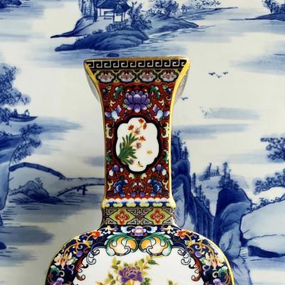 BÌNH TỨ GIÁC HỌA TIẾT CHIM HOA